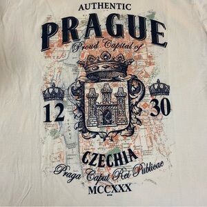 Authentic Prague Graphic T-Shirt unisex Praga Czechia size L